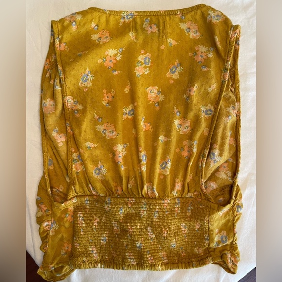 Urban Outfitters Yellow Floral Festival Flirty Button Down Halter Crop Top - Picture 6 of 8
